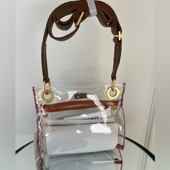 HAMMITT Tony Stadium Approved Clear Small Brushed Gold Red Stitching NWT - Picture 3 of 10